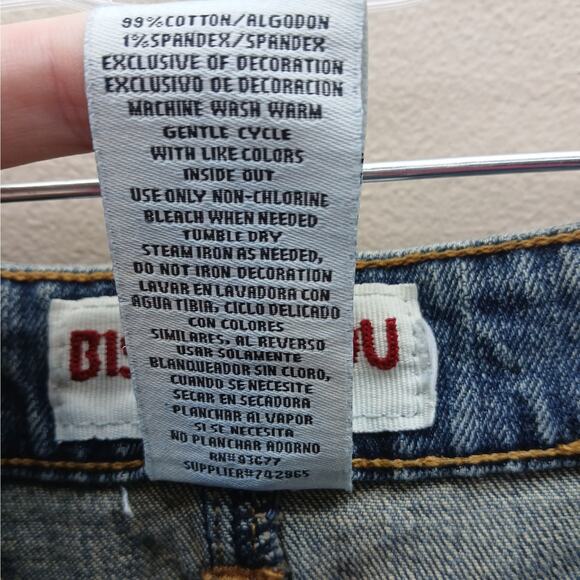 VTG Bisou Bisou 90's Y2K Flare Hem Mermaid Maxi Denim Skirt Blue Size 12 Boho - Picture 8 of 8